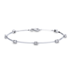 Damenarmband mit sieben Diamanten Weißgold