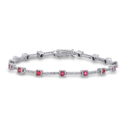 Rubin Armband Weißgold Damen