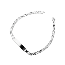 Armband mit Plättchen Herren Weißgold 18K