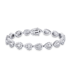 Armband 750er Weißgold mit Tropfen aus Diamanten