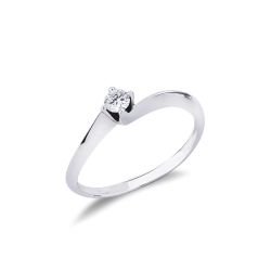 Antragsring in Weißgold mit Diamanten 0,15 Karat