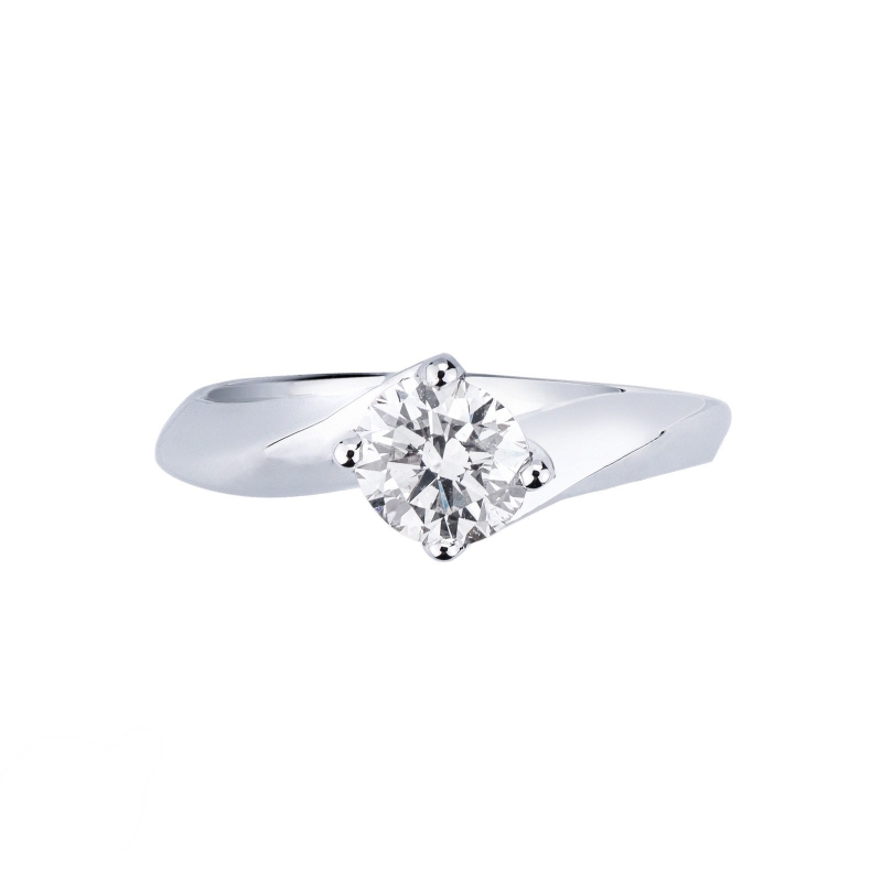 Verlobungsring Weißgold 18K mit einem 0,90 Karat Diamanten Verlobungsring Weißgold 18K mit einem 0,90 Karat Diamanten