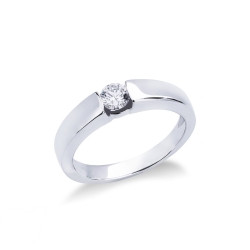 Antragsring Weißgold 0.25 kt Diamant in einer Spannfassung