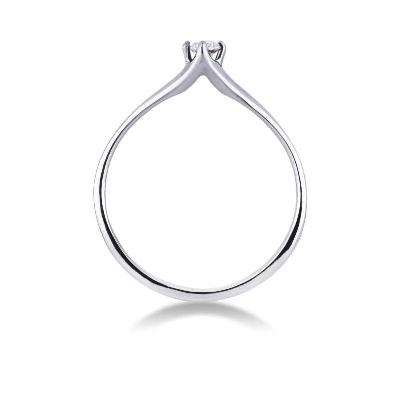 Weißgold Solitärring 0,10 ct Verlobung