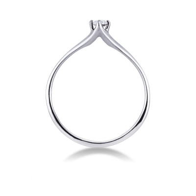 Weißgold Solitärring 0,10 ct Verlobung