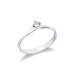 Weißgold Solitärring 0,10 ct Verlobung