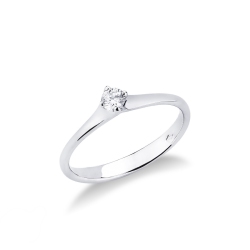 Weißgold Solitärring 0,15 Karat