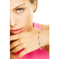 Armreif Weißgold 18K mit Saphiren und Diamanten  2