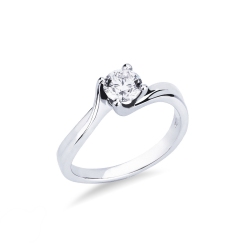 Verlobungsring Solitärring aus Weißgold 18K