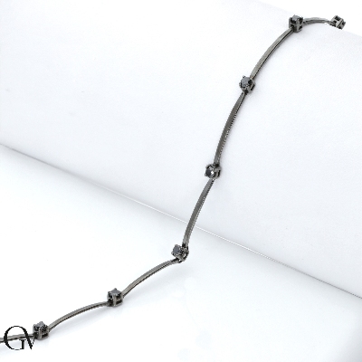 Schwarzgold Armband Herren mit schwarzen Diamanten