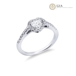 Ring mit Diamant Herzschliff 0.50kt GIA aus Weißgold 18K