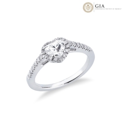 Solitärring mit Diamant Herzschliff 0,70 Karat GIA aus Weißgold 18K