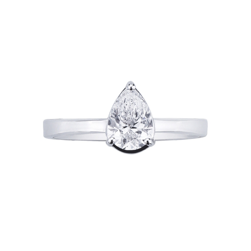 Verlobungsring mit Diamant Tropfenschliff 0.70 kt GIA Weißgold 750 Verlobungsring mit Diamant Tropfenschliff 0.70 kt GIA Weißgold 750