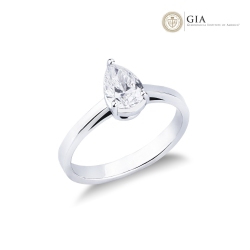 Verlobungsring mit Diamant Tropfenschliff 0.70 kt GIA Weißgold 750