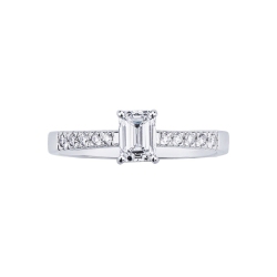 Ring mit Diamant Smaragdschliff 0.70 kt GIA aus Weißgold 18K 2