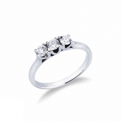 750 Weißgold Verlobungsring mit 3 Diamanten