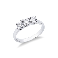 Weißgold-Antragsring mit drei Diamanten