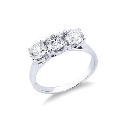 Weißgold Trilogy-Verlobungsring mit Diamanten