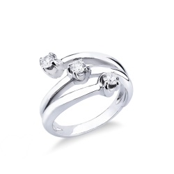 0,45 ct Trilogy Ring aus 18k Weißgold