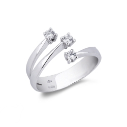 Antragsring Weißgold 750 mit drei Diamanten