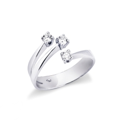 Trilogie Ring Antragsring Weißgold