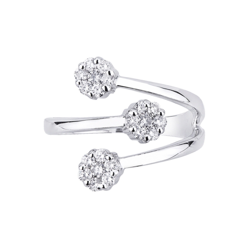 Weißgold Ring ILLUSION mit Diamanten  Weißgold Ring ILLUSION mit Diamanten