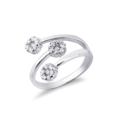 Weißgold Ring ILLUSION mit Diamanten 