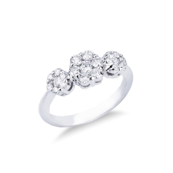 Ring Weißgold mit Diamanten Trilogy Illusion