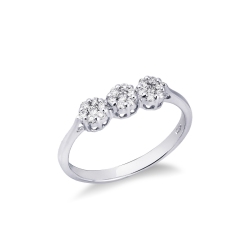 3 Diamanten Ring 750er Weißgold
