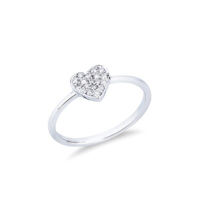 Diamant Herzring Weißgold 18K