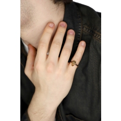 Totenkopf Ring aus 18k Roségold mit schwarzen Diamanten 2