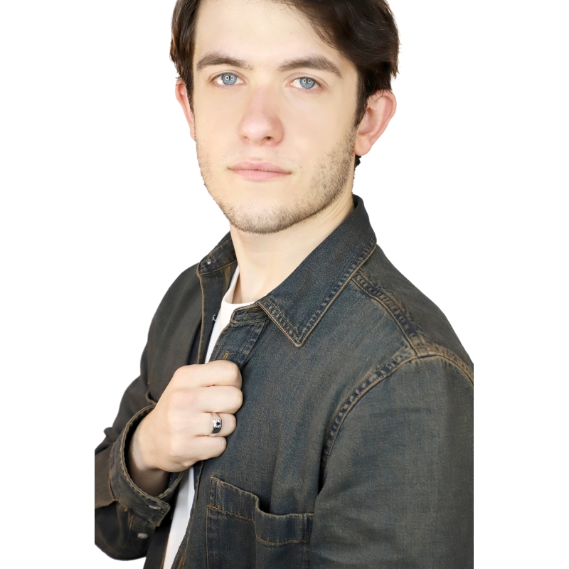 Herrenring Weißgold 18K mit schwarzem Diamant