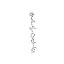 Ohrring mit Schriftzug AMORE aus Weißgold und Diamanten
