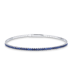 750er Weißgold Armreif Herren mit blauen Saphiren