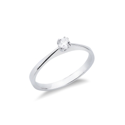 Solitärring Weißgold mit einem 0,15 kt Diamanten