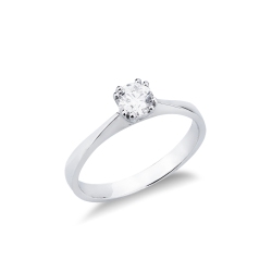 Solitär Ring 0,40 kt Diamant Weißgold 18K