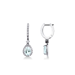 Aquamarin Ohrringe aus 750er Weißgold mit Diamanten