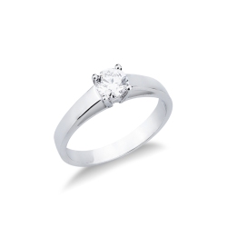 Weißgold 18K halbkaräter Verlobungsring mit Diamant