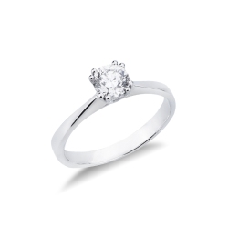Verlobungsring mit Diamant 0,70 kt Weißgold
