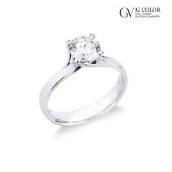 18K Weißgold 1 Karat Diamant Verlobungsring