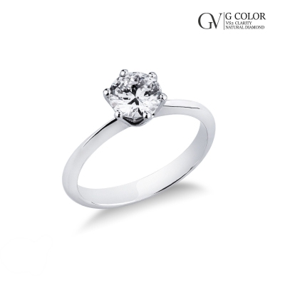 Einkaräter Verlobungsring mit Diamant 