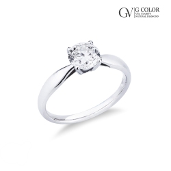 Weißgold 18K einkaräter Antragsring mit einem Diamanten