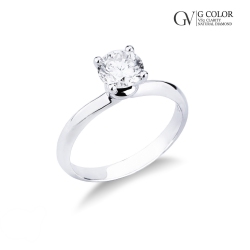 Damenring Verlobungsring 0,90 kt Diamant Weißgold 18K