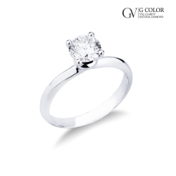 Verlobungsring mit einem Karat Diamanten aus Weißgold 18K