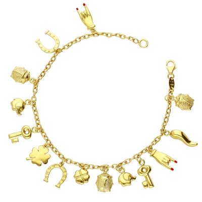 Damenarmband Gelbgold mit Charms