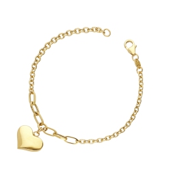 Damenarmband aus Gelbgold mit Herzanhänger
