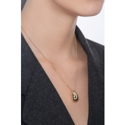 Gelbgold 750 Damenkette mit Tropfenanhänger 2