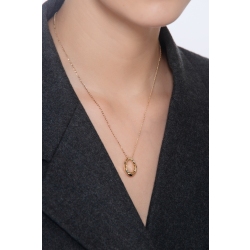 750er Gelbgold Kette mit ovalem Anhänger  2