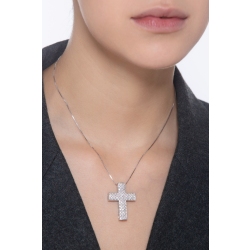 Weißgold 18K Kreuz Kette mit Brillanten 2