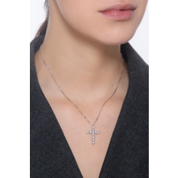 Weißgold 750 Kette mit Kreuz aus Diamanten 2
